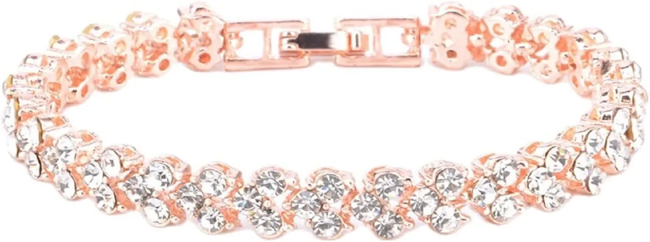 Fuqimanman2020 Cubic Zirconia Tennis Bracelet Elegant Crystal Bracelet Rhinestone Bling Bangles Birthday Holiday Gifts for Women