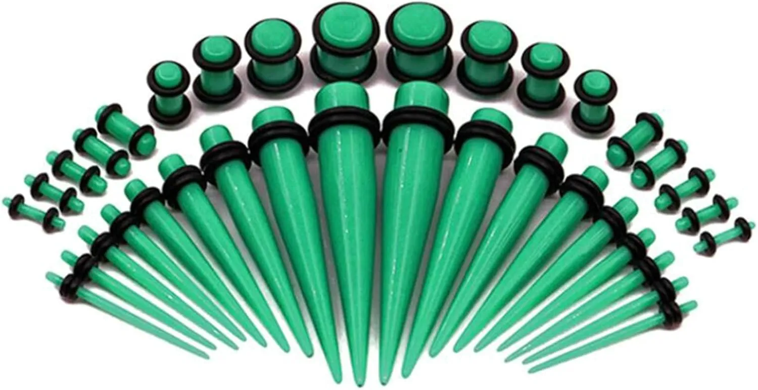 Gauges Ears Plugs Acrylic Ear Gauges Women Men Multicolor Stretching Kit Ear Tunnels, 36PCS, 1.6MM/2MM/2.4MM/3.2MM/4MM/5MM/6MM/8MM/10MM