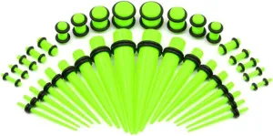 Gauges Ears Plugs Acrylic Ear Gauges Women Men Multicolor Stretching Kit Ear Tunnels, 36PCS, 1.6MM/2MM/2.4MM/3.2MM/4MM/5MM/6MM/8MM/10MM