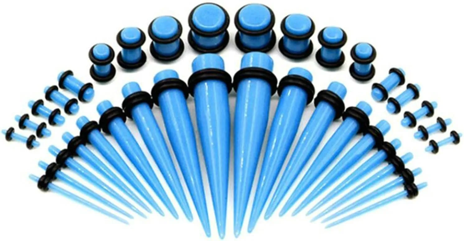 Gauges Ears Plugs Acrylic Ear Gauges Women Men Multicolor Stretching Kit Ear Tunnels, 36PCS, 1.6MM/2MM/2.4MM/3.2MM/4MM/5MM/6MM/8MM/10MM