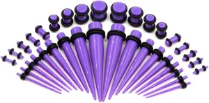 Gauges Ears Plugs Acrylic Ear Gauges Women Men Multicolor Stretching Kit Ear Tunnels, 36PCS, 1.6MM/2MM/2.4MM/3.2MM/4MM/5MM/6MM/8MM/10MM