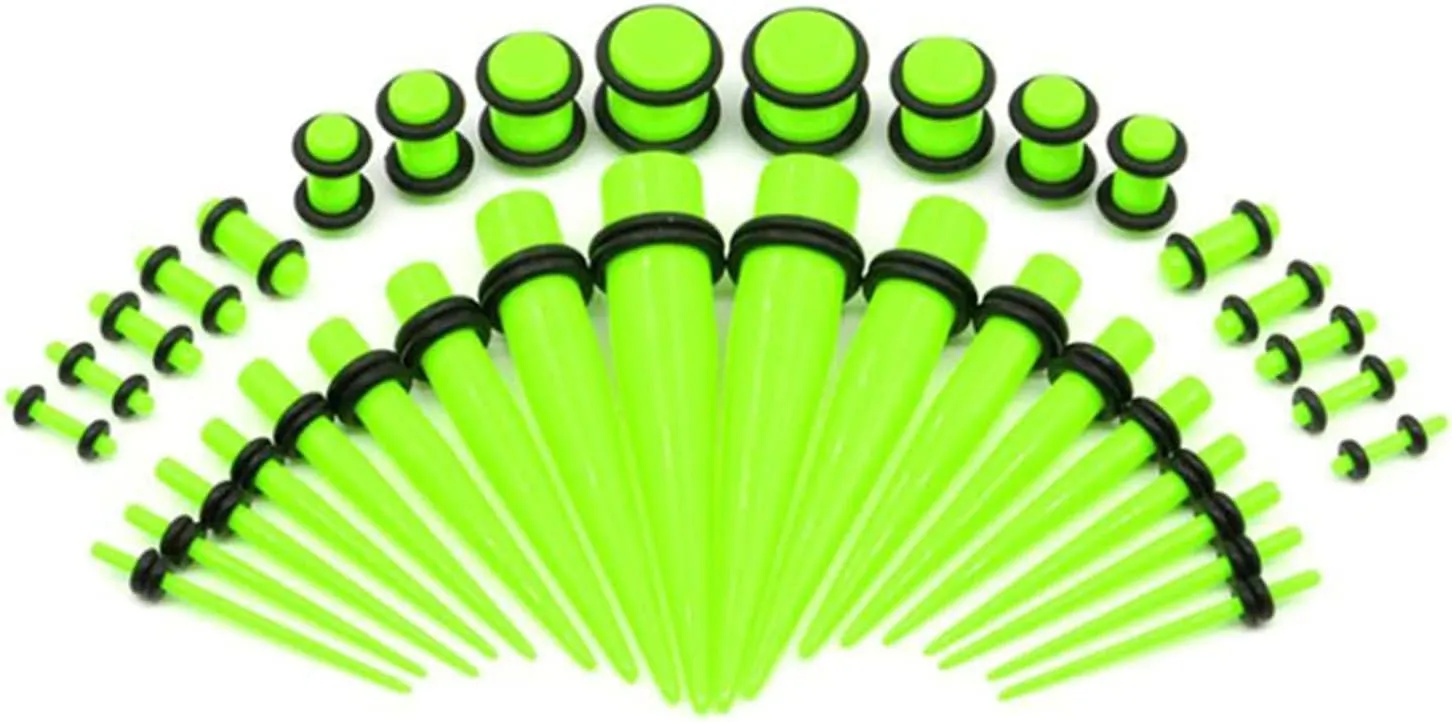 Gauges Ears Plugs Acrylic Ear Gauges Women Men Multicolor Stretching Kit Ear Tunnels, 36PCS, 1.6MM/2MM/2.4MM/3.2MM/4MM/5MM/6MM/8MM/10MM