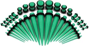 Gauges Ears Plugs Acrylic Ear Gauges Women Men Multicolor Stretching Kit Ear Tunnels, 36PCS, 1.6MM/2MM/2.4MM/3.2MM/4MM/5MM/6MM/8MM/10MM