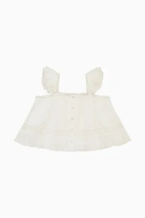 Girls Norabel Cotton Lace-Trimmed Top