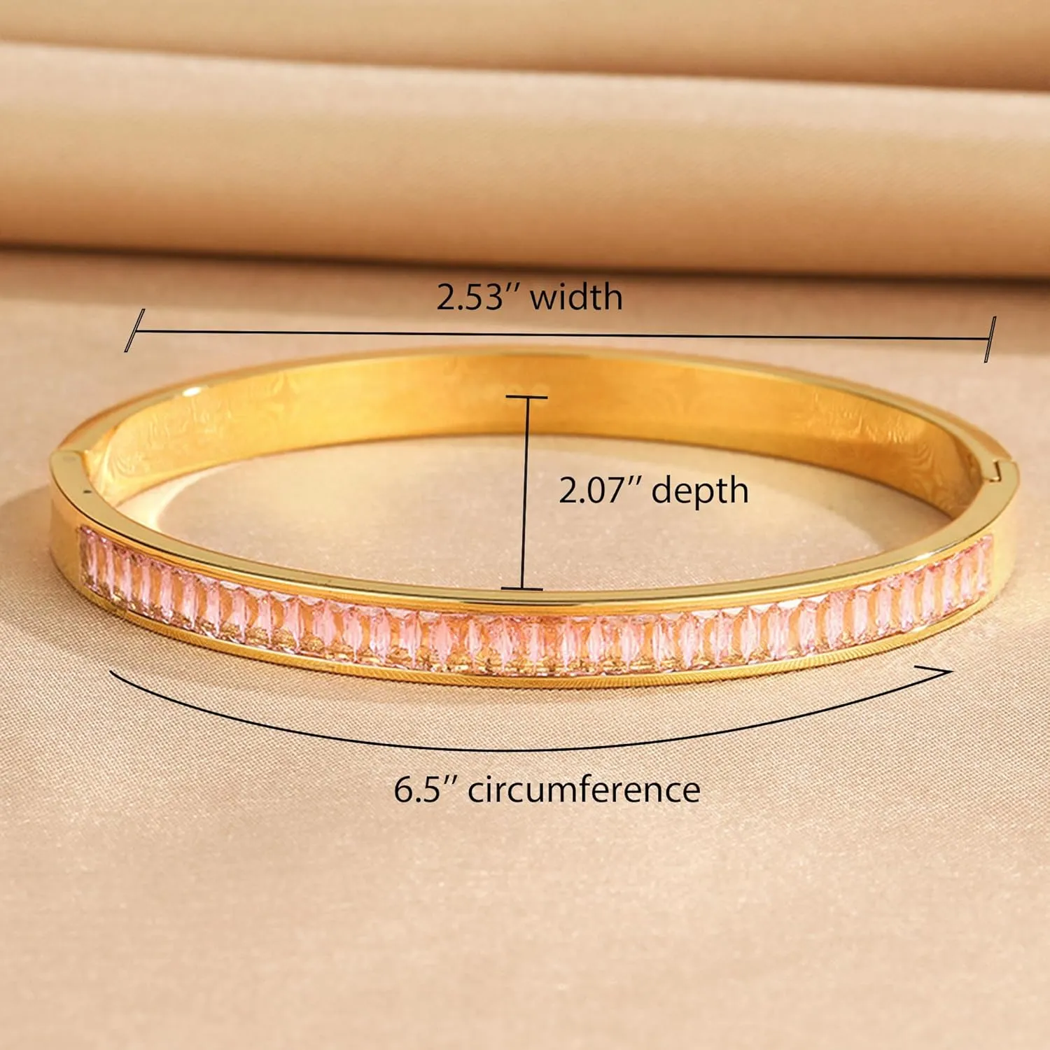 Gold Rhinestone Bangles Bracelets for Women, Chunky Crystal Stainless Steel Stackable Cuff Bracelet Prom Fashion Jewelry Gift