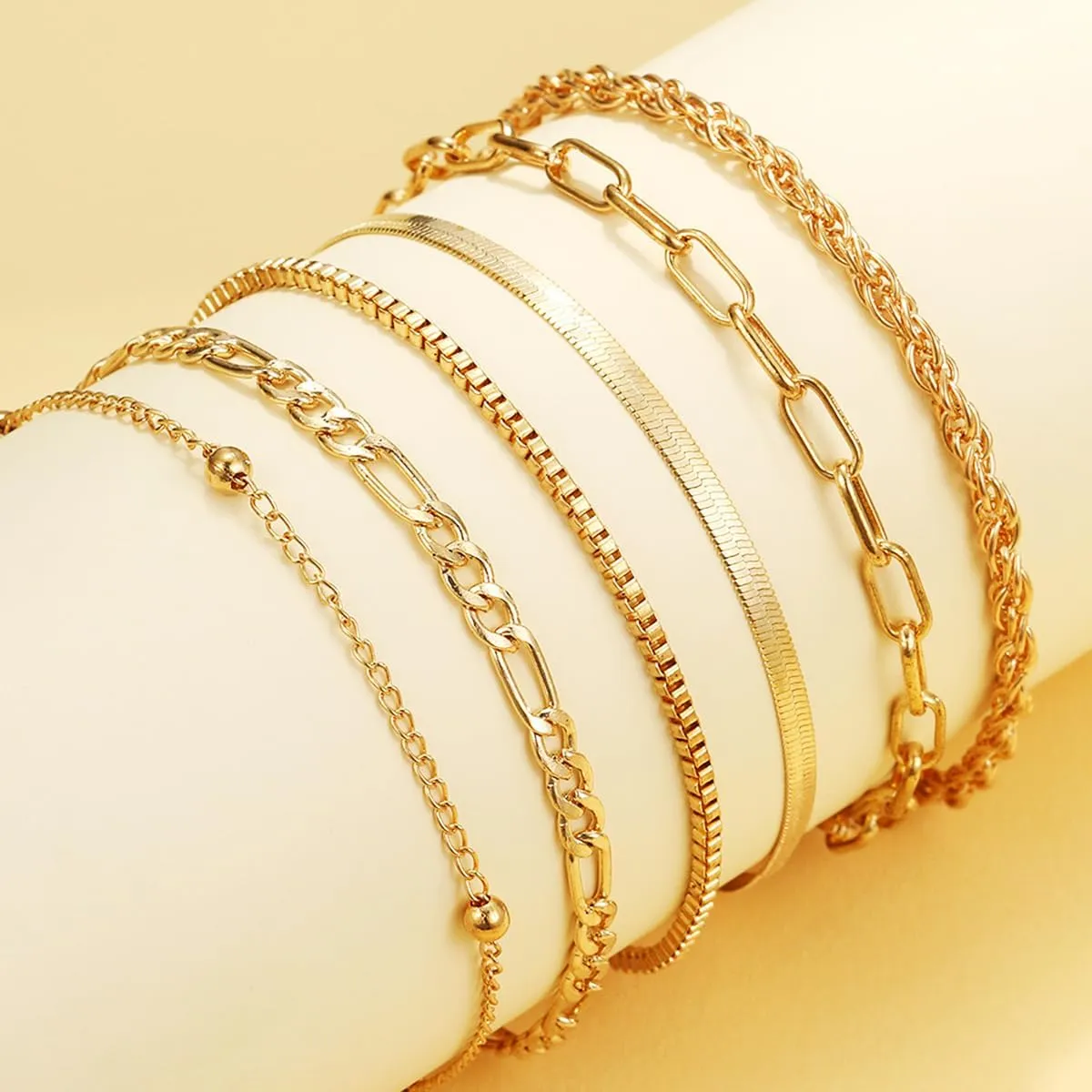 Gold Silver Anklet for Women,Silver Anklets Bracelets for Women,Jewelry for Women Waterproof,14k Chain Anklets Set Plated Bracelet Non Tarnish Adjustable Beaded Beach Jewelry