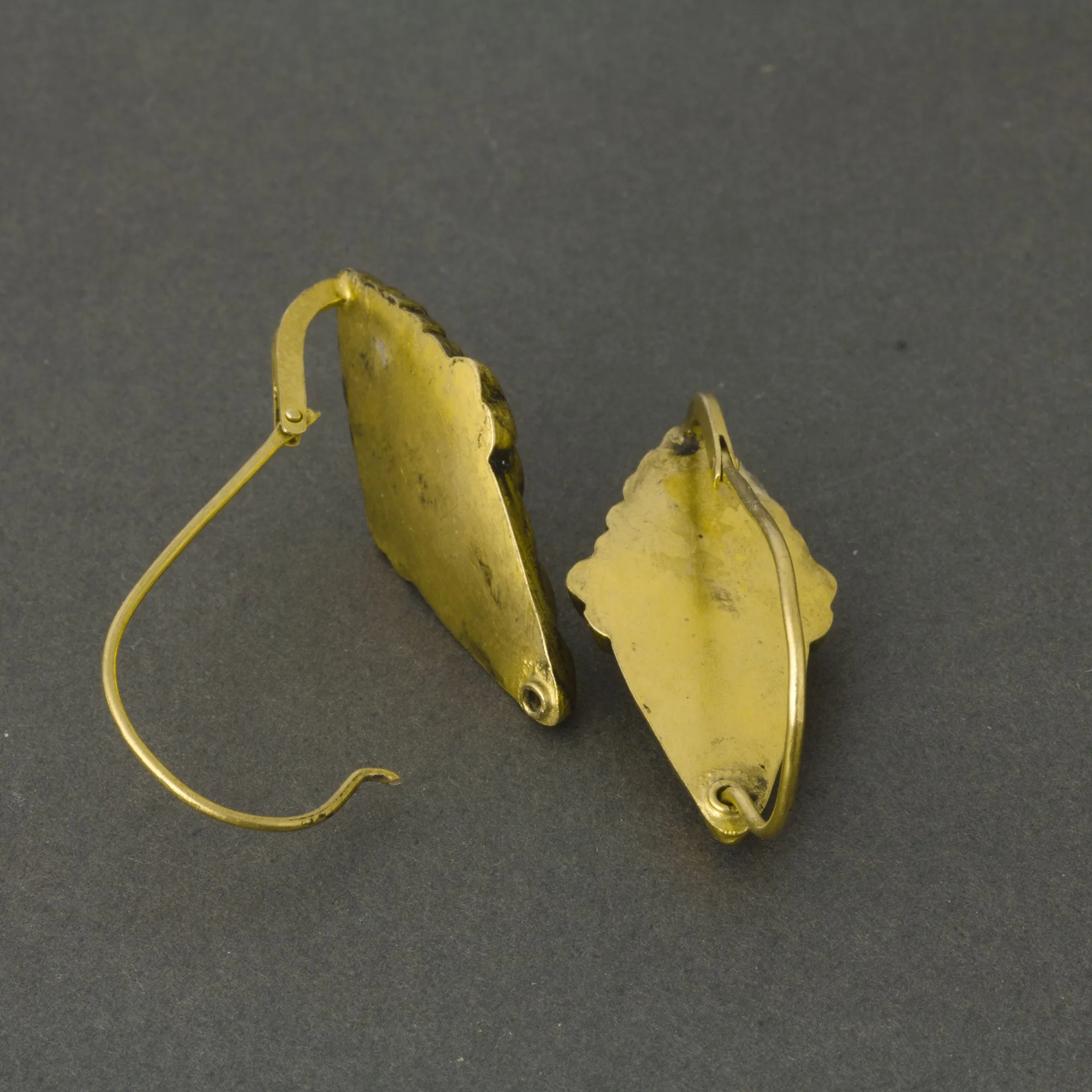 Gold Vermeil 'Hanging grapes" earrings, 1970's, Portugal.  j-ervn880