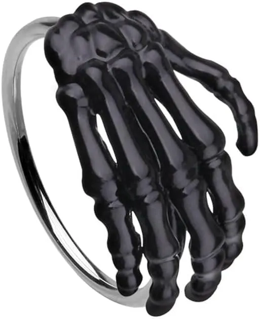 Gothic Black Skeleton Hand Bendable Nose Hoop