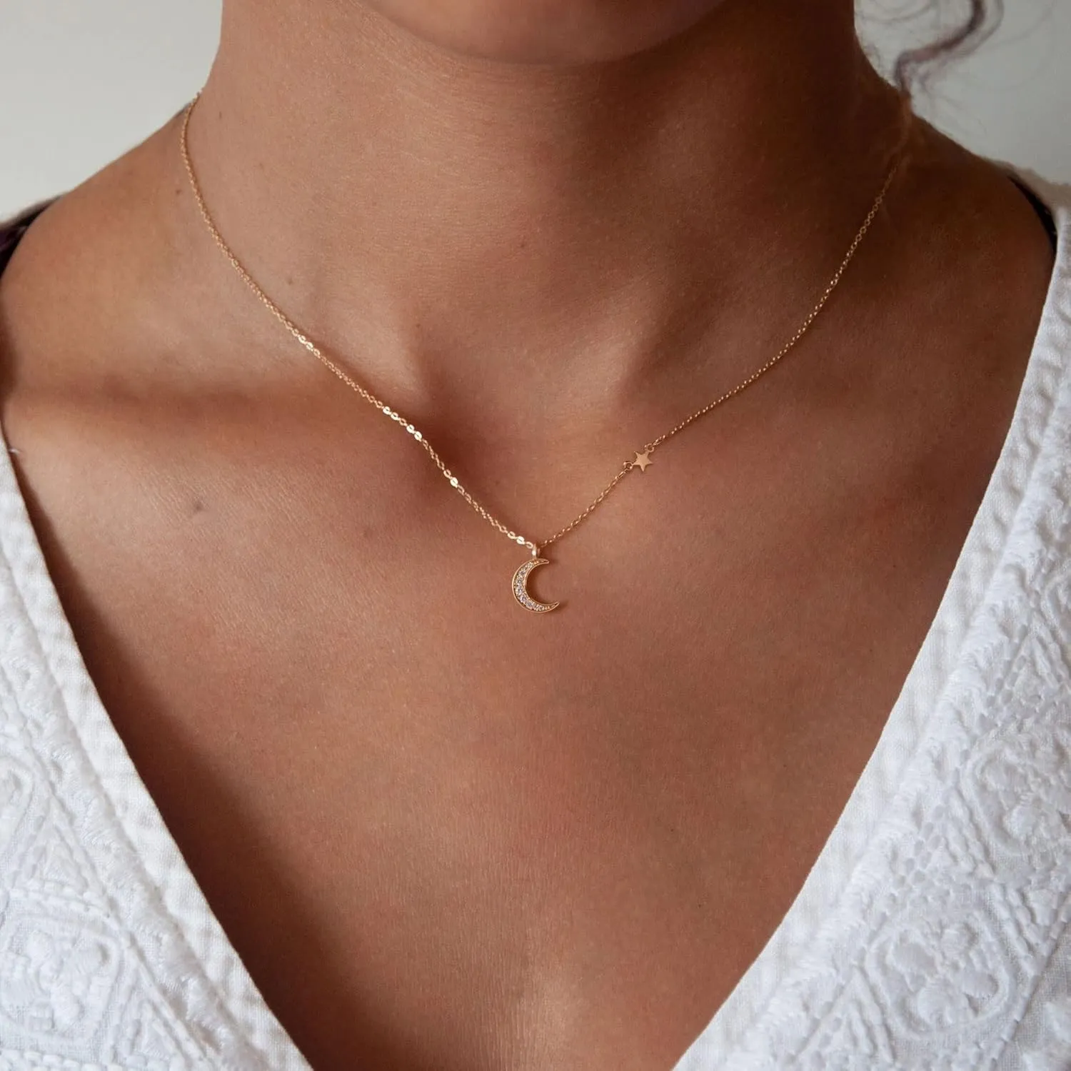 HANLI 14K Gold Plated Necklaces for Women - Dainty Butterfly, Star of David, Moon and Star, Sun, Lotus, Infinity, Hummingbird, Bee Pendant Designs - Elegant Jewelry for Women