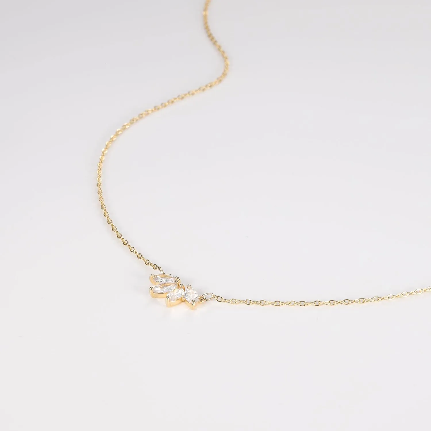 HANLI Necklaces for Women - 14K Gold/White Gold Plated for Everyday Wear | Dainty and Elegant Diamond Jewelry