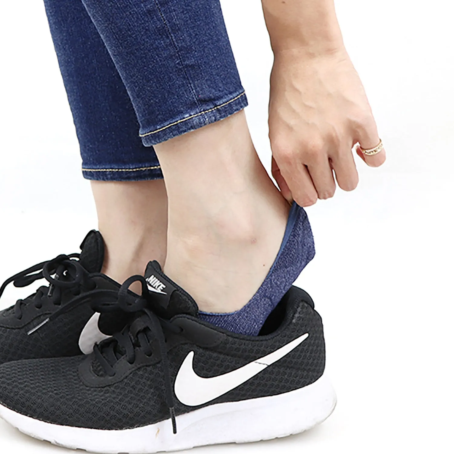 Heel-Smoothing Socks - Low-cut single-layer cotton-blend - 577