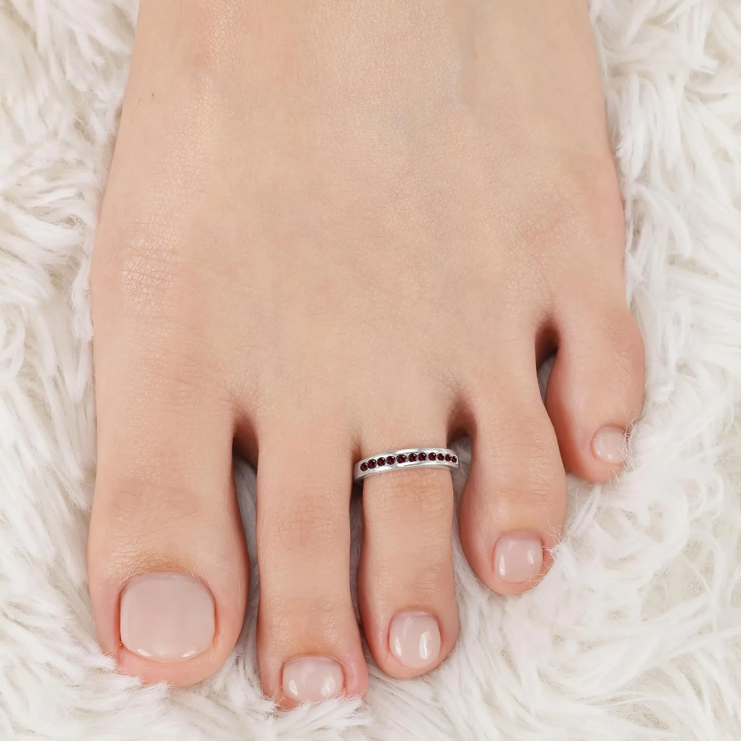 Hoops & Loops 925 Sterling Silver Cubic Zirconia Channel-Set Colored Open Toe Ring for Women Men