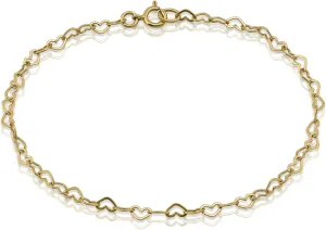 Hoops & Loops 925 Sterling Silver Heart Loop Link Chain Tennis Bracelet for Women Teen Girls, Silver, Yellow Gold, Rose Gold