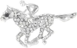 Horse Brooch Pin for Women Men Fashion Vintage Kentucky Derby Race Horse Brooch Charming Rhinestone Horse Animal Lapel Pins