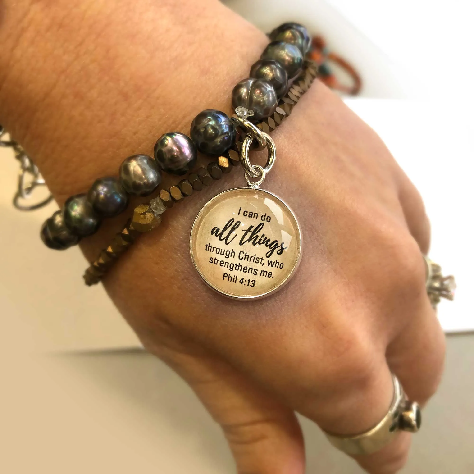I Am With You Always Matthew 28:20 Scripture Charm for Jewelry Making