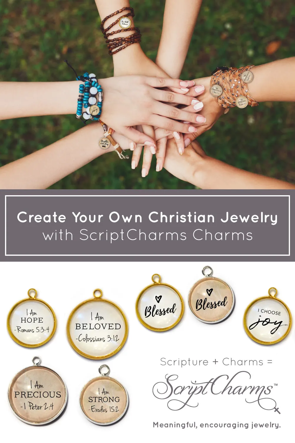 I Am With You Always Matthew 28:20 Scripture Charm for Jewelry Making