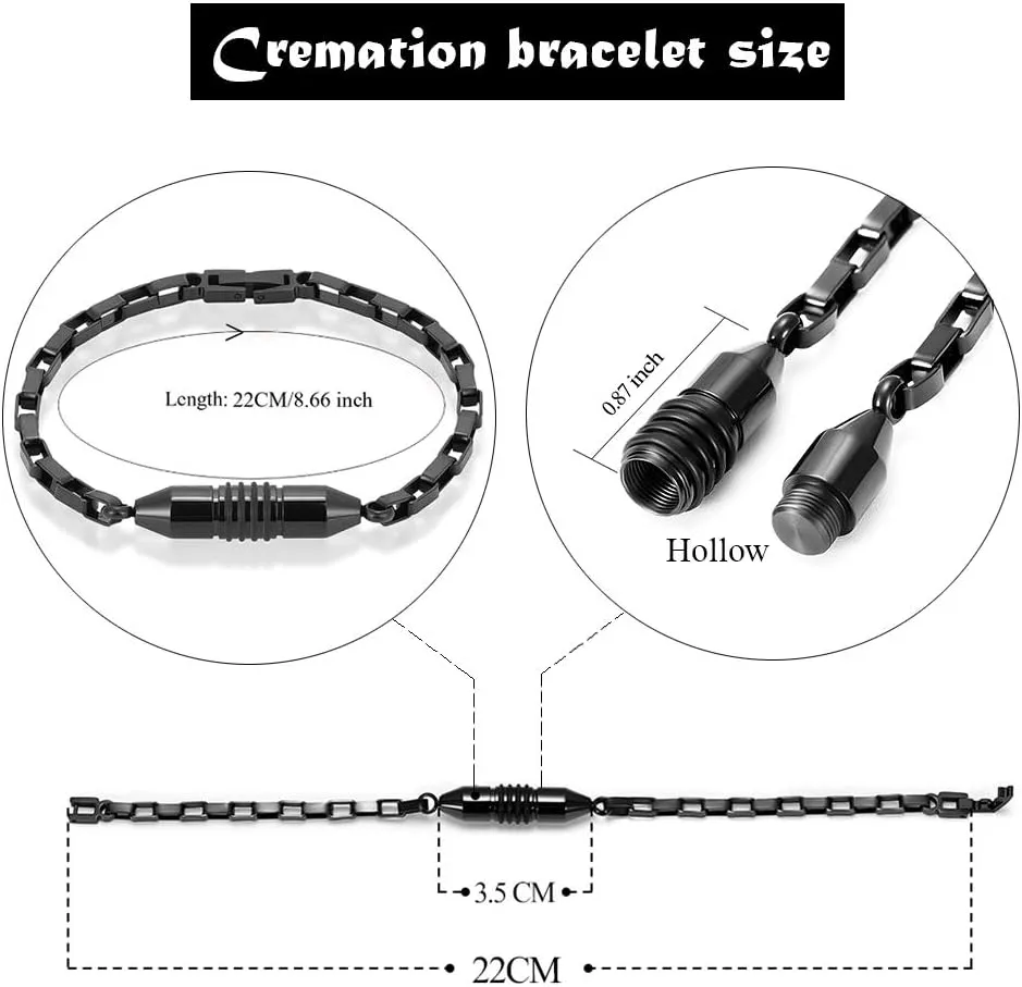Imrsanl Stainless Steel Cremation Jewelry Urn Bracelet for Ashes - Cylinder Urn Bangles for Human Ashes - Memorial Ashes Keepsake Jewelry for Men Women