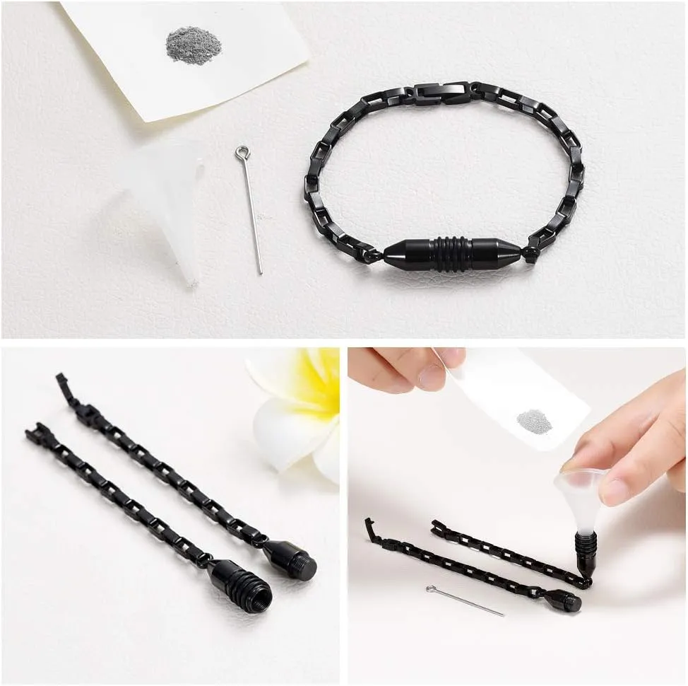 Imrsanl Stainless Steel Cremation Jewelry Urn Bracelet for Ashes - Cylinder Urn Bangles for Human Ashes - Memorial Ashes Keepsake Jewelry for Men Women