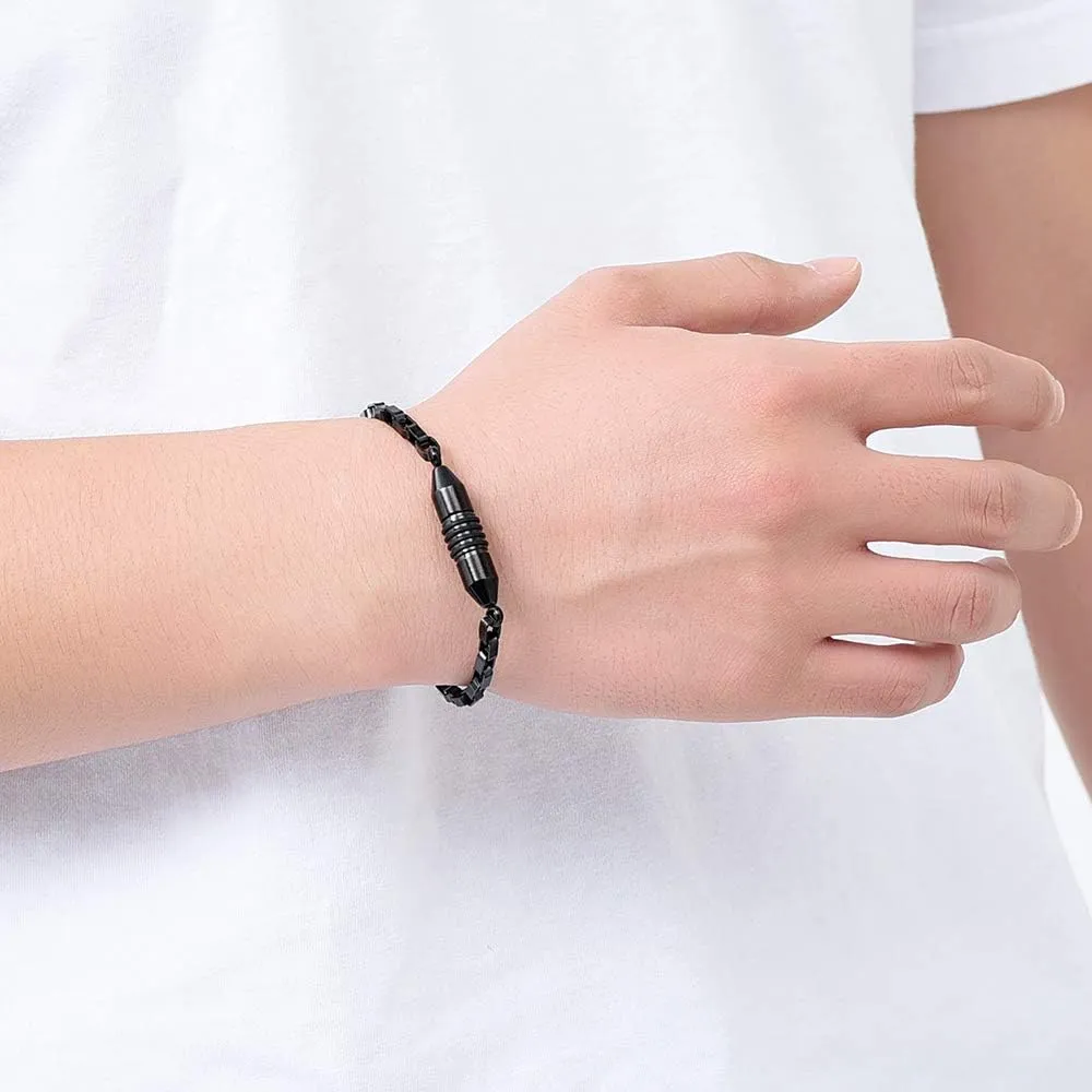 Imrsanl Stainless Steel Cremation Jewelry Urn Bracelet for Ashes - Cylinder Urn Bangles for Human Ashes - Memorial Ashes Keepsake Jewelry for Men Women