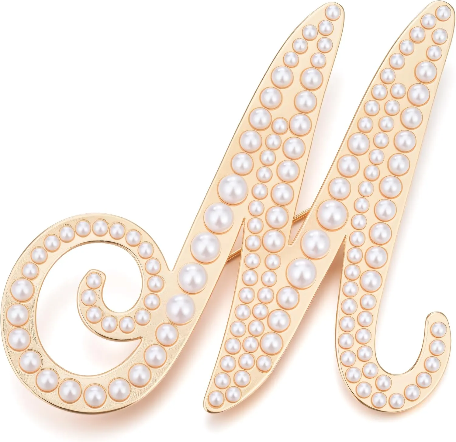 Initial Letter Brooch Pin Pearl Letter Brooches Golden Pins Accessories Jewelry Birthday Mother's Day Gift for Women