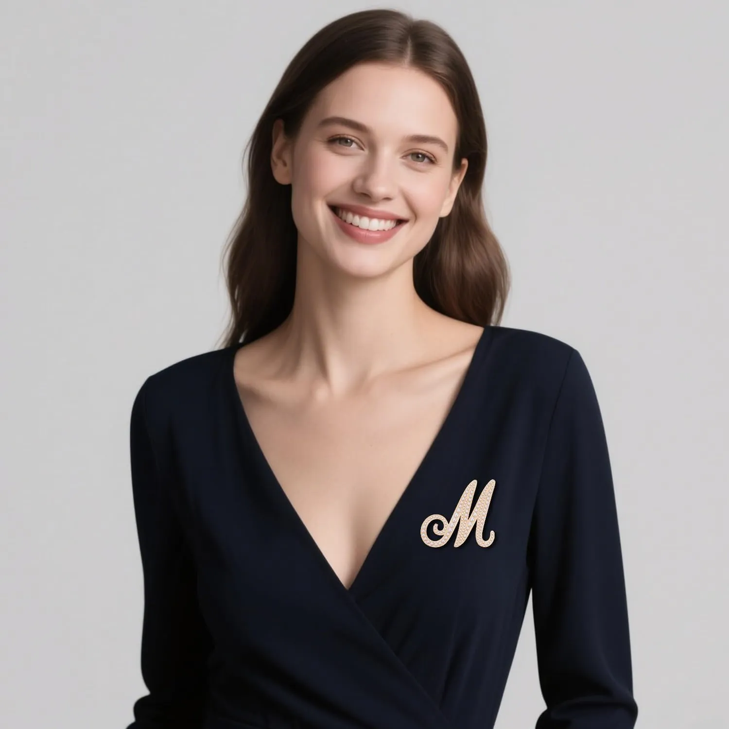 Initial Letter Brooch Pin Pearl Letter Brooches Golden Pins Accessories Jewelry Birthday Mother's Day Gift for Women