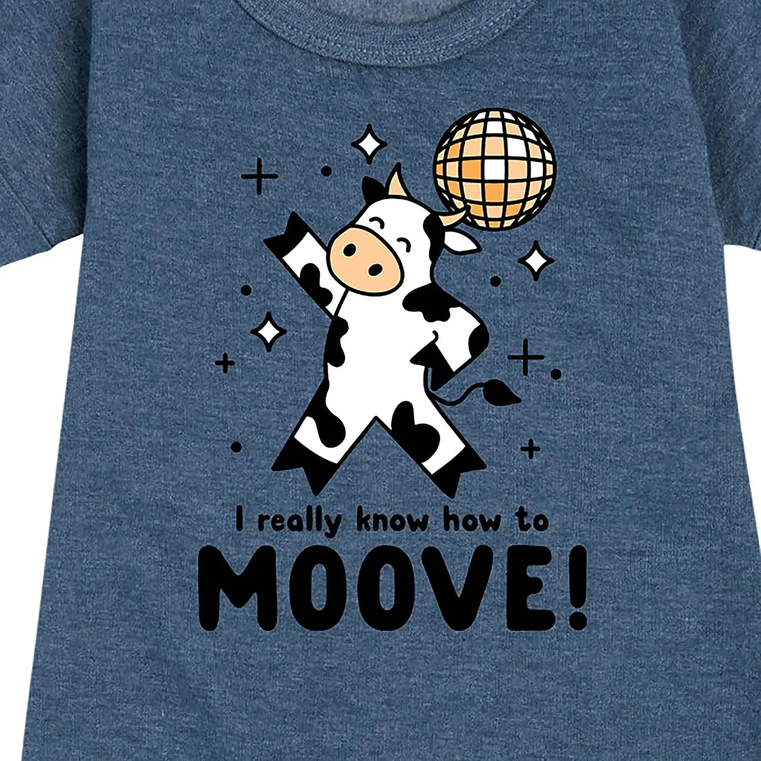 Instant Message - Watch Me Moove Disco Cow - Toddler & Youth Girls Fleece Dress