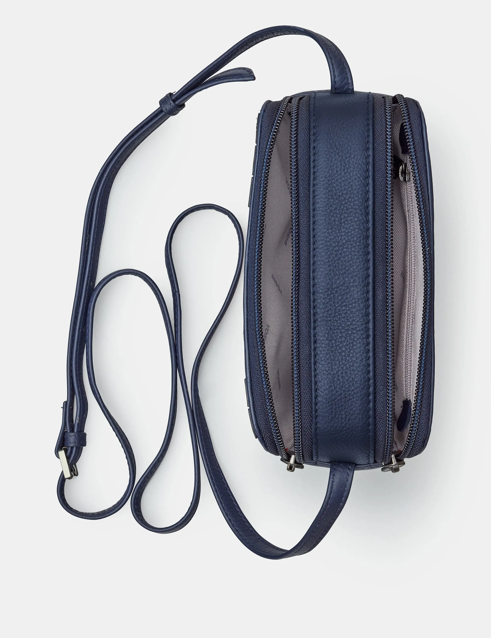 Jane Austen Bookworm Navy Leather Porter Cross Body Bag