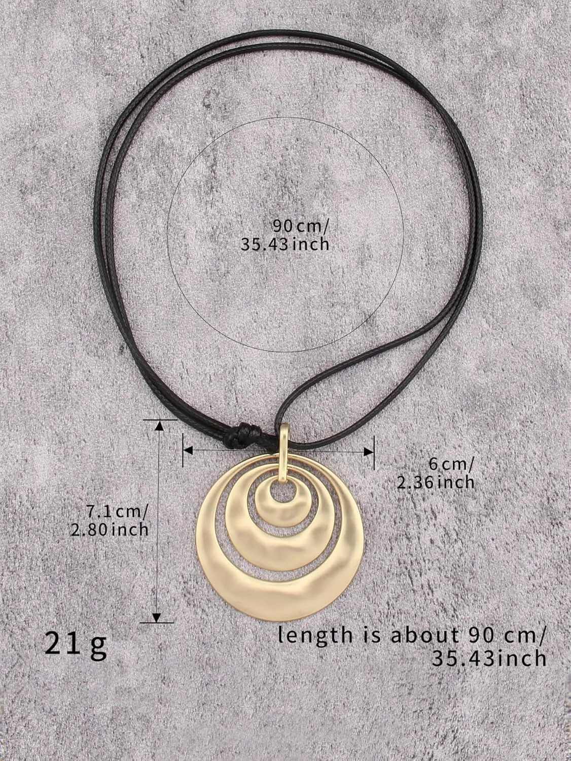 JAOYU Bohemian Necklaces for Women Leather Necklace Wood Pendant Choker Long Brown Necklace Chunky Circle Boho Hippie Jewelry