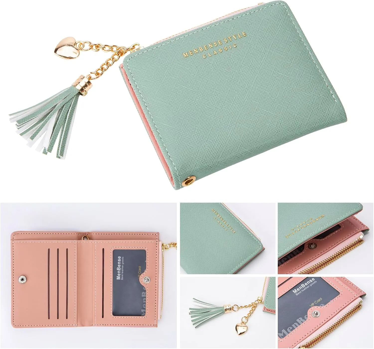 Keychain Bracelet Wristlet with Wallet Card Holder Pocket,Tassel Keychain Bangle Key Ring for Women