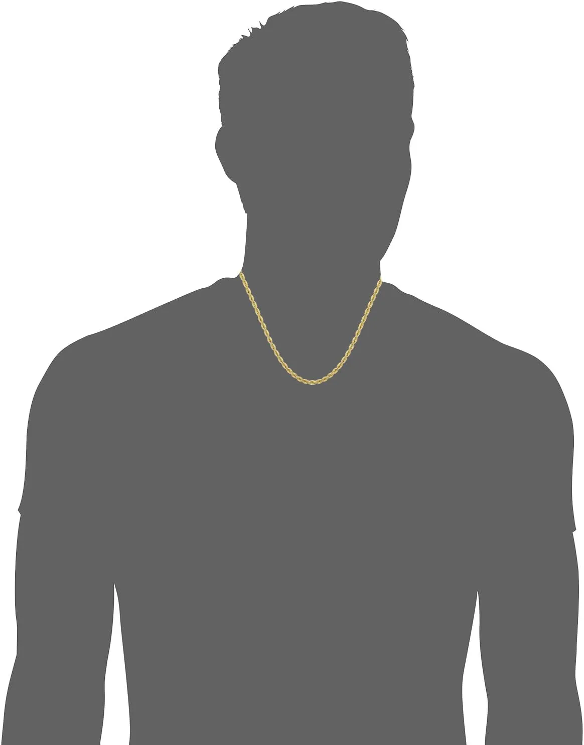 Kooljewelry 14k Yellow Gold Filled 4.2mm Rope Chain Necklace (16, 18, 20, 22, 24, 26, 30 or 36 inch)