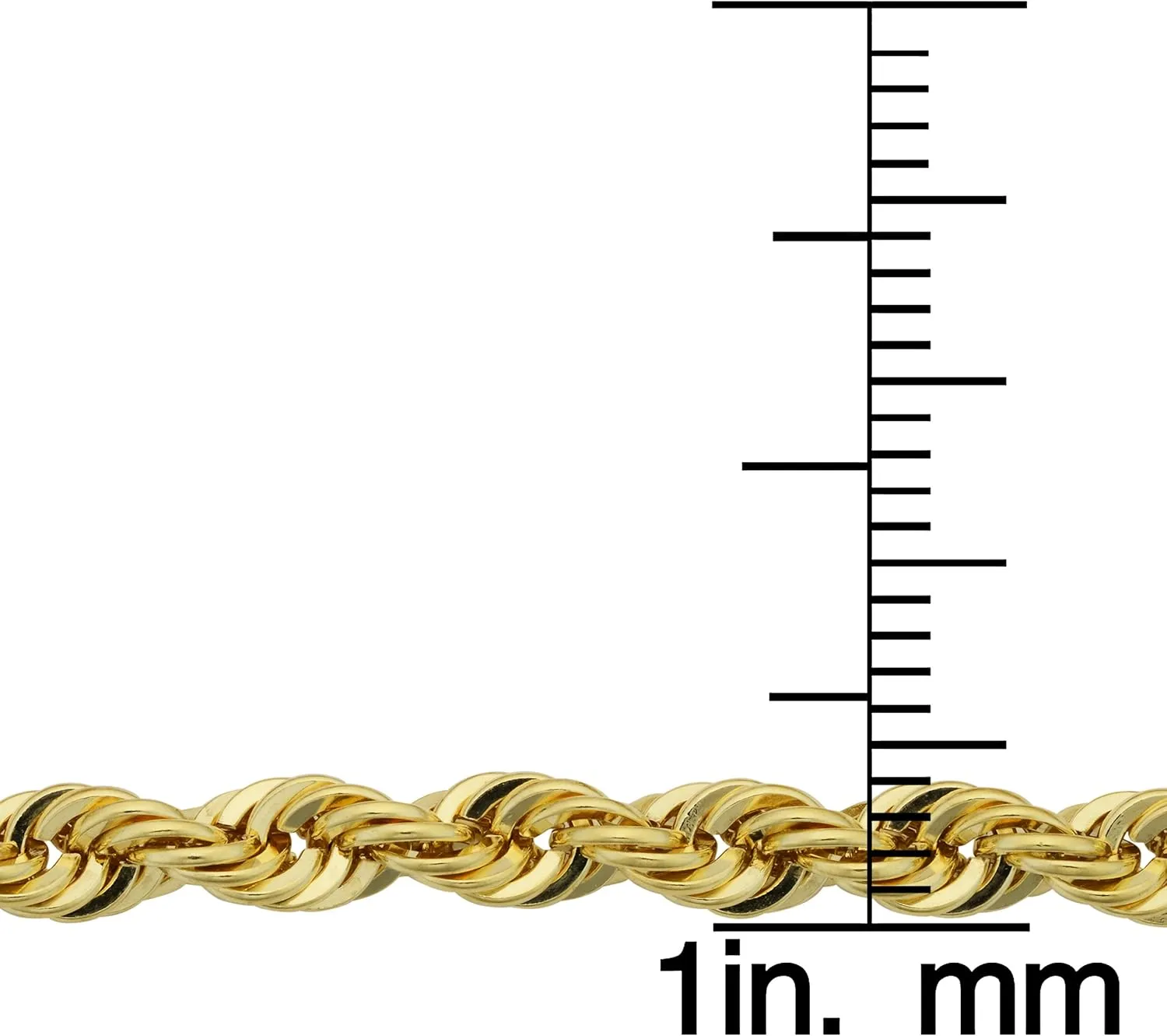 Kooljewelry 14k Yellow Gold Filled 4.2mm Rope Chain Necklace (16, 18, 20, 22, 24, 26, 30 or 36 inch)