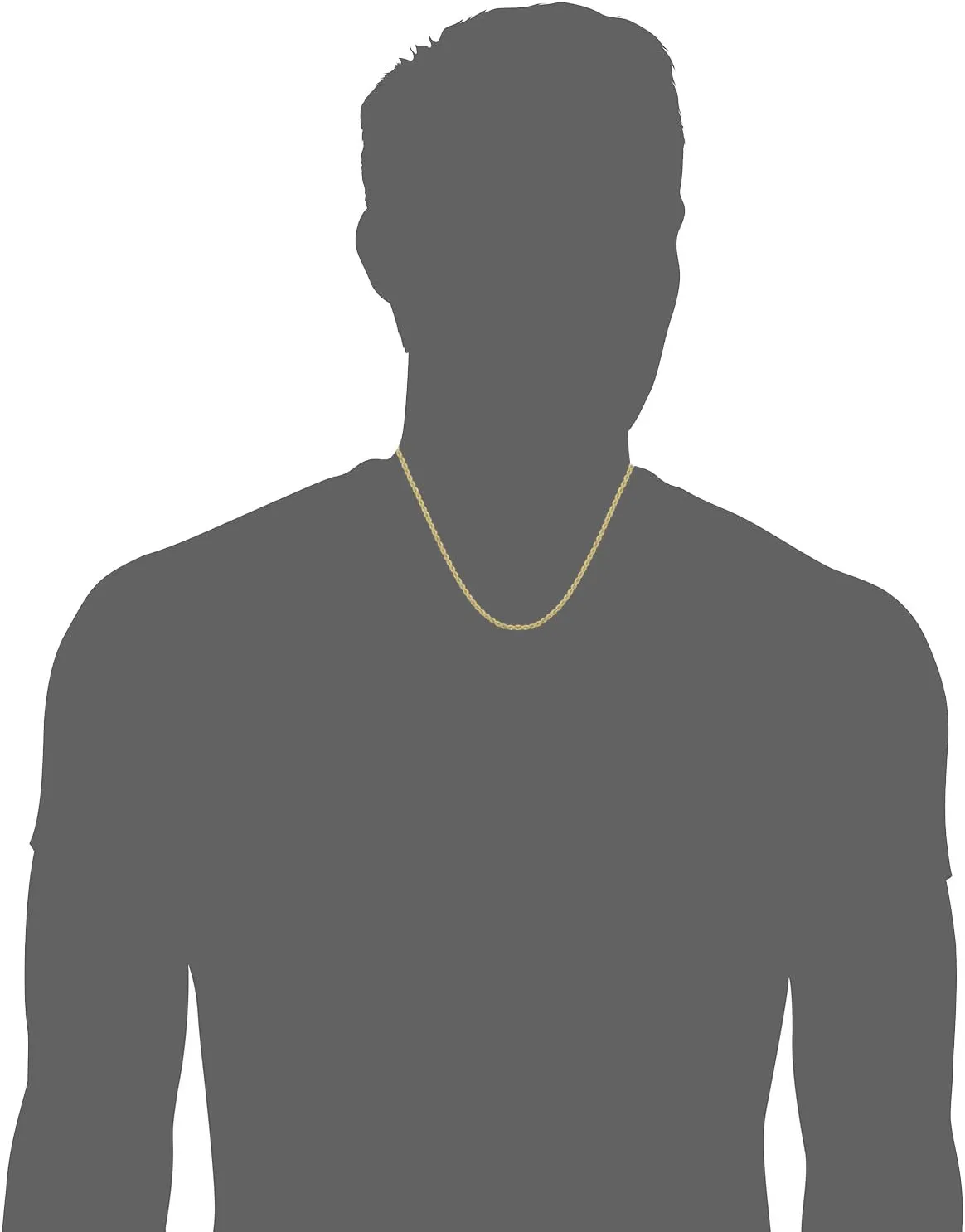 Kooljewelry Solid 14k Yellow Gold Filled Rope Chain Necklace for Men and Women (2.1 mm, 3.2 mm, 4.2 mm or 6 mm)