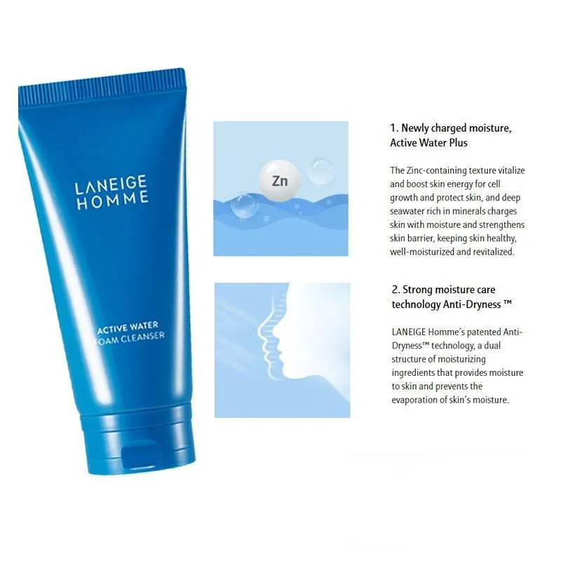 Laneige Homme Active Water Foam Cleanser 150ml