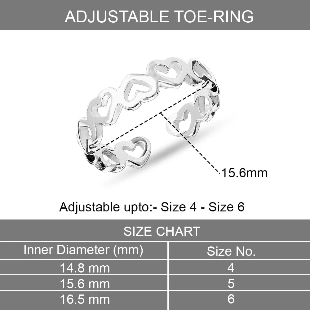 LeCalla 925 Sterling Silver Toe Rings for Women | Minimalist Classic Toe-Rings for Gifting Simple Open Adjustable Toe Band Ring for Women