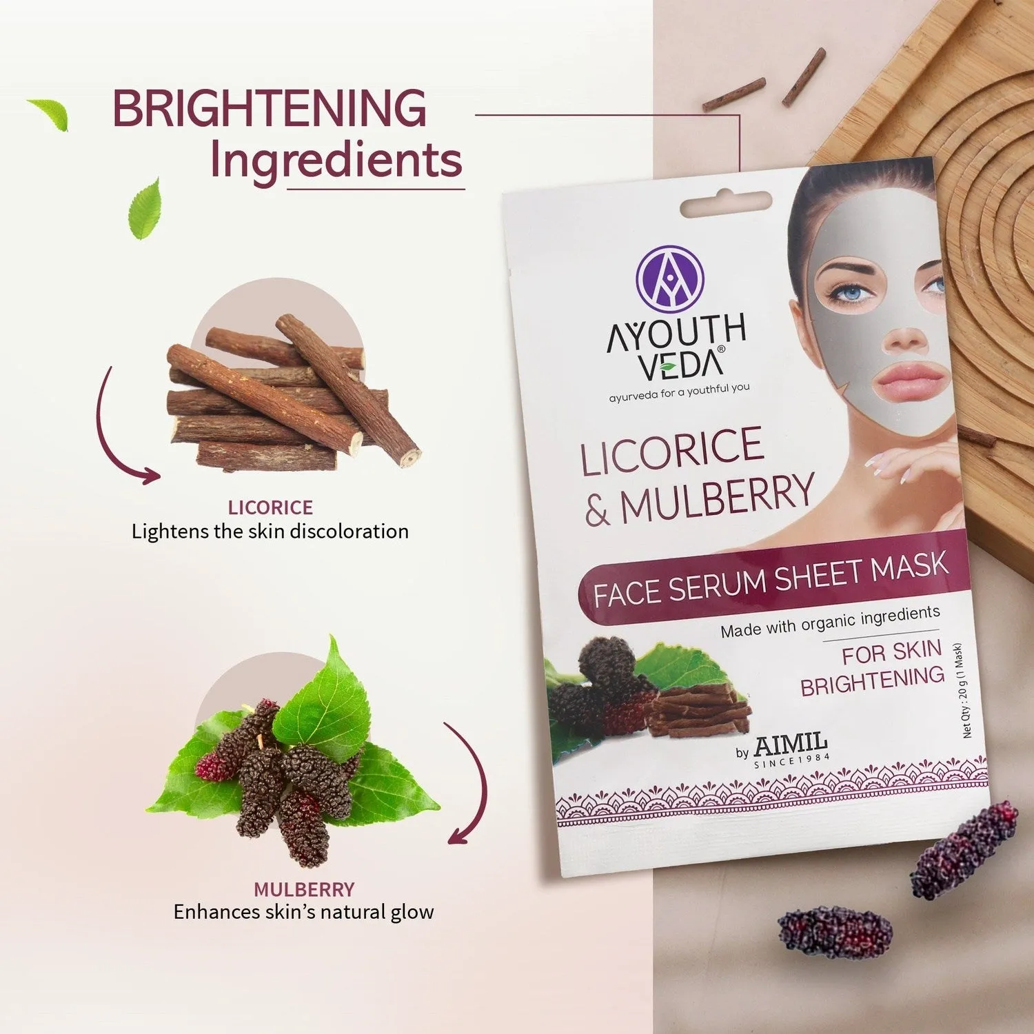 Licorice & Mulberry Face Serum Sheet Mask 20g