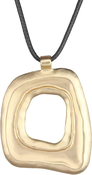 Long Boho Necklaces for Women Vintage Leather Wooden Pendant Y Choker Ethnic Style Gold Circle Hippie Sweater Necklace