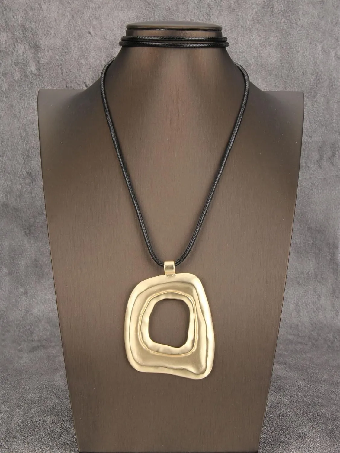 Long Boho Necklaces for Women Vintage Leather Wooden Pendant Y Choker Ethnic Style Gold Circle Hippie Sweater Necklace