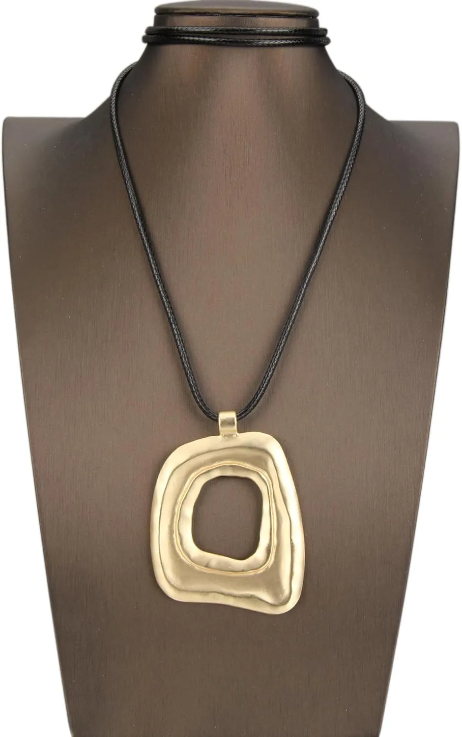 Long Boho Necklaces for Women Vintage Leather Wooden Pendant Y Choker Ethnic Style Gold Circle Hippie Sweater Necklace