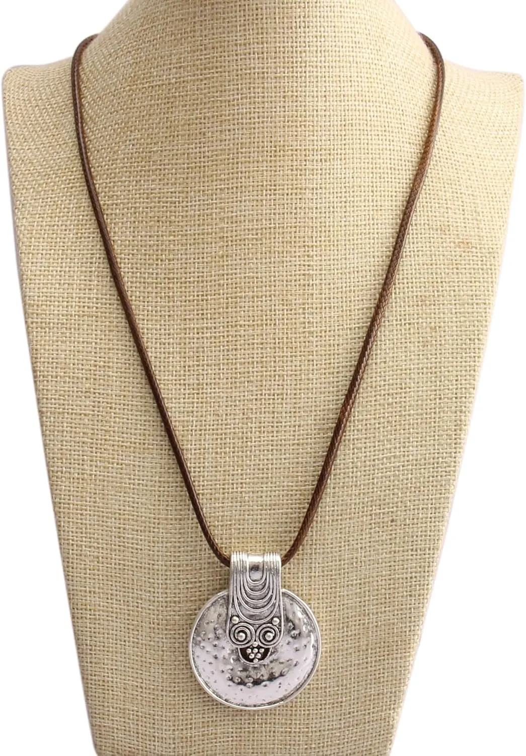 Long Necklace for Women Bohemian Necklaces Long Choker Necklace Handmade Black Leather Necklace Hippie Style Jewelry
