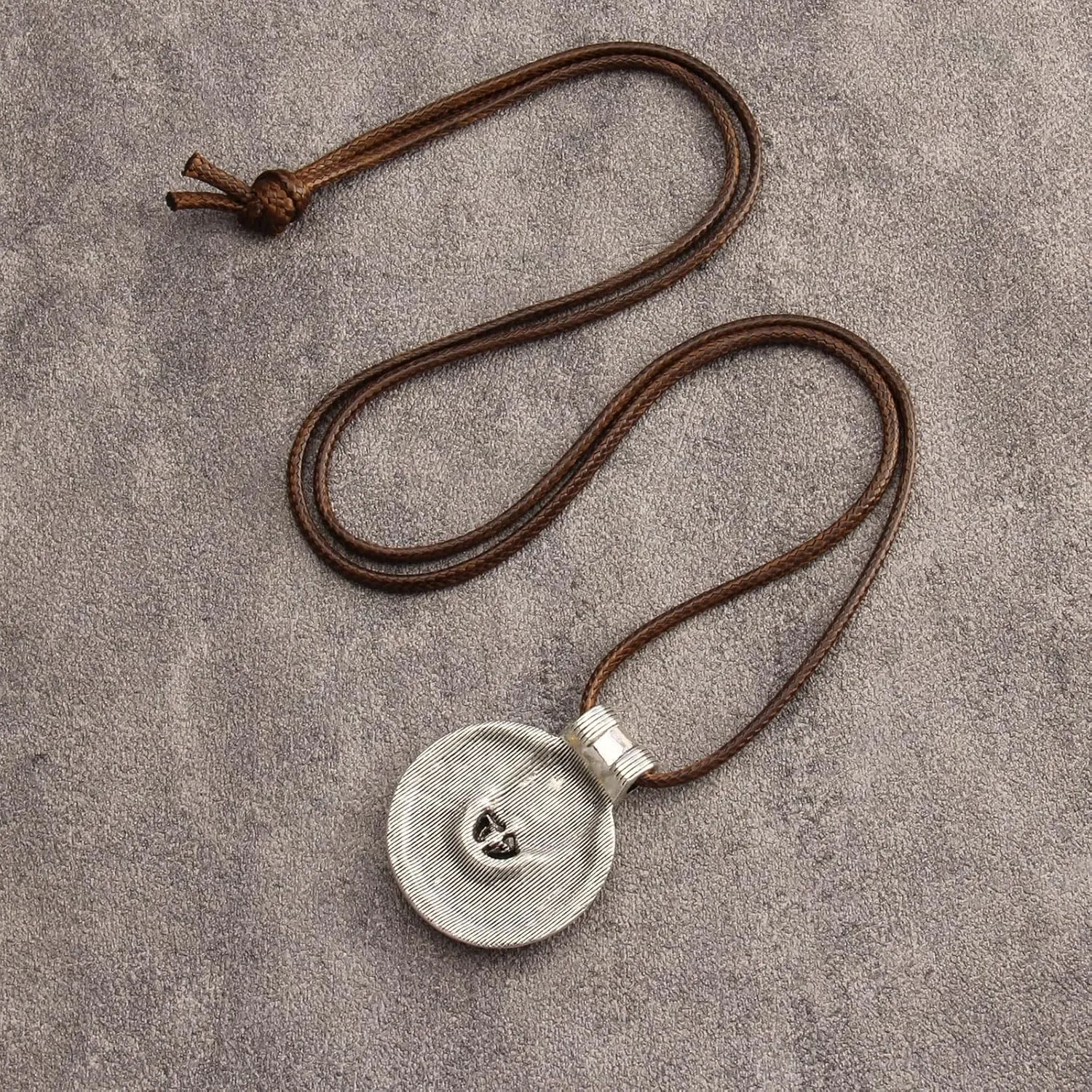 Long Necklace for Women Bohemian Necklaces Long Choker Necklace Handmade Black Leather Necklace Hippie Style Jewelry