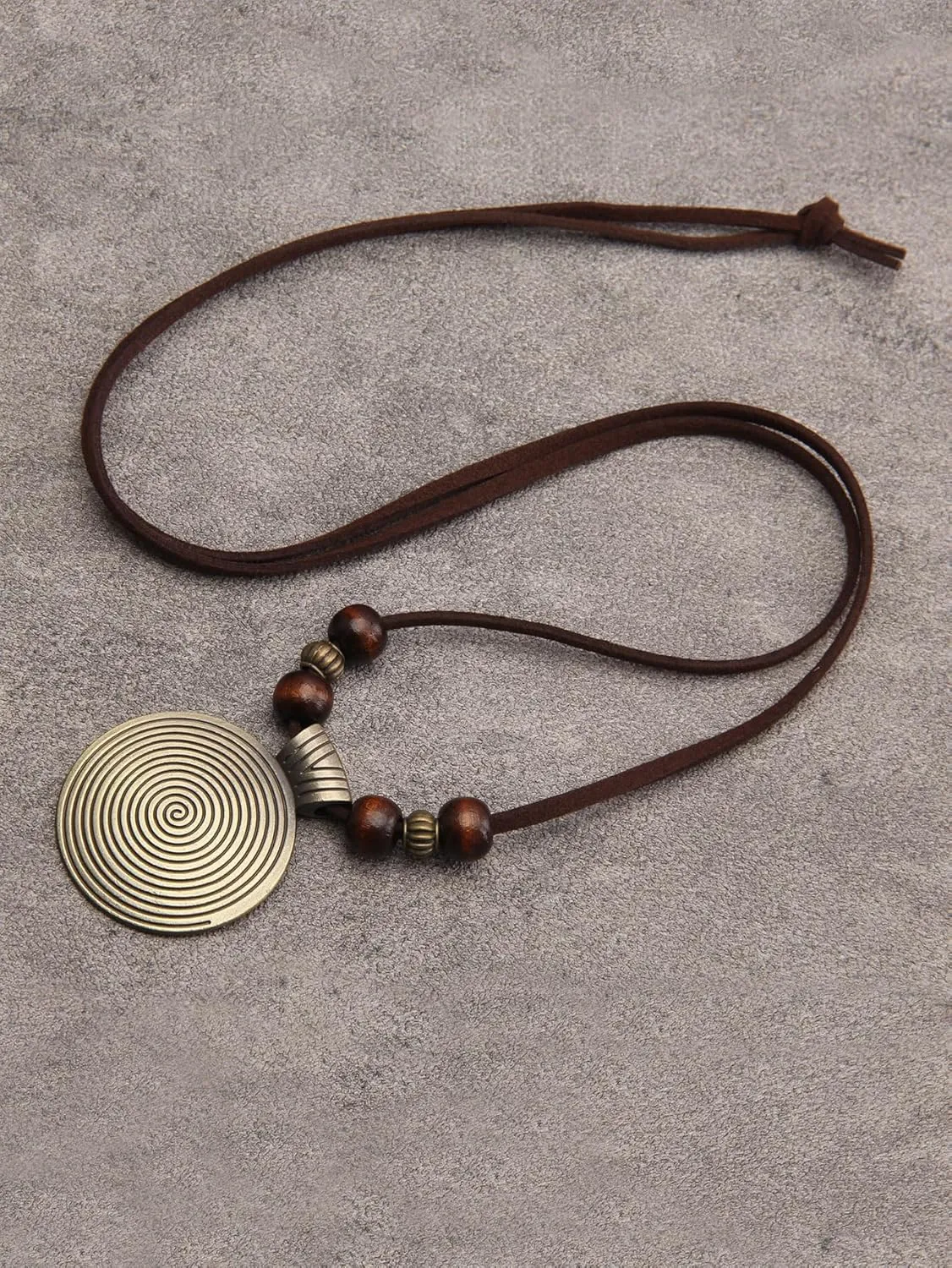 Long Necklace for Women Bohemian Necklaces Long Choker Necklace Handmade Black Leather Necklace Hippie Style Jewelry