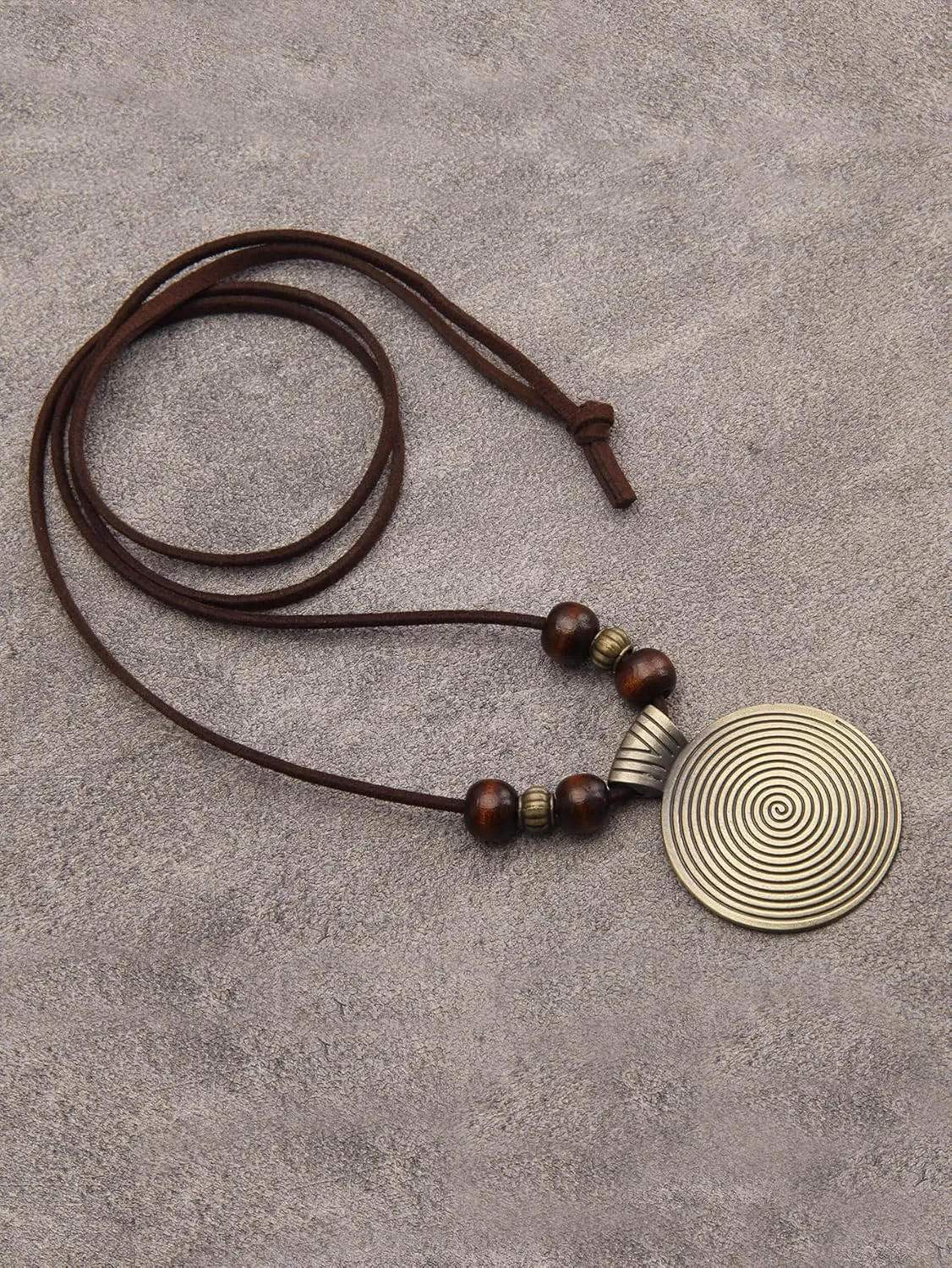 Long Necklace for Women Bohemian Necklaces Long Choker Necklace Handmade Black Leather Necklace Hippie Style Jewelry