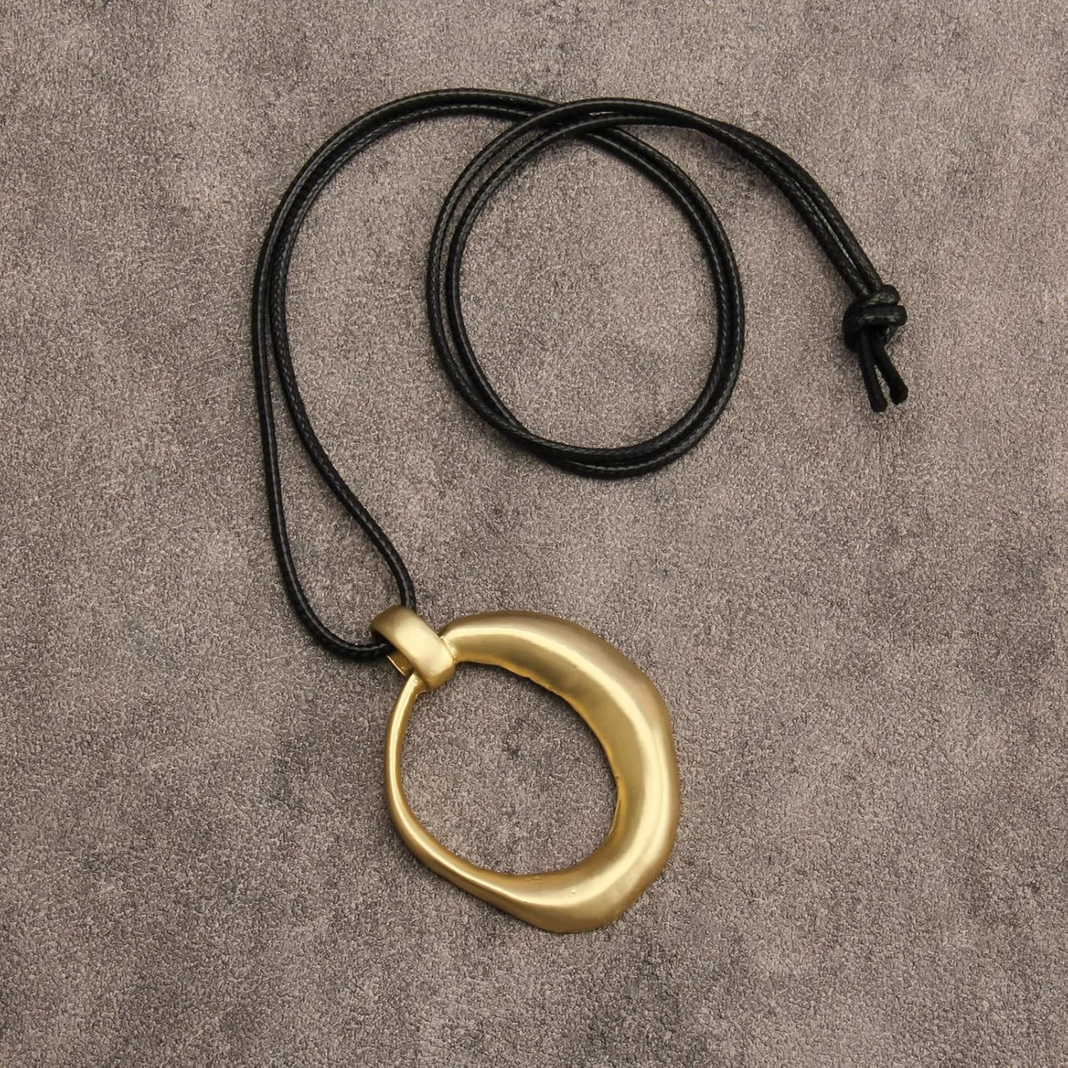 Long Necklace for Women Bohemian Necklaces Long Choker Necklace Handmade Black Leather Necklace Hippie Style Jewelry