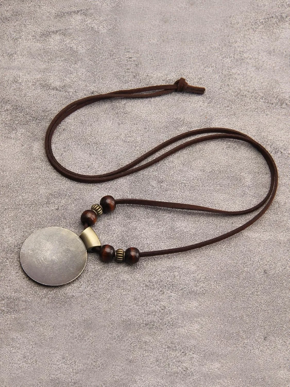 Long Necklace for Women Bohemian Necklaces Long Choker Necklace Handmade Black Leather Necklace Hippie Style Jewelry
