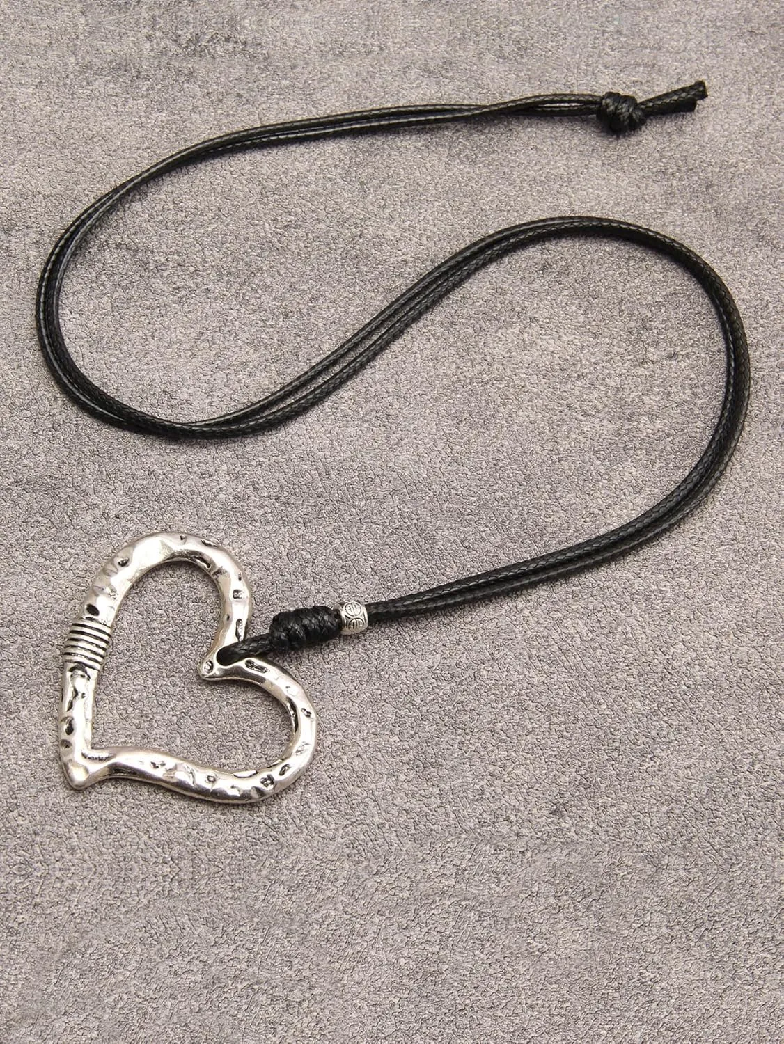 Long Necklace for Women Bohemian Necklaces Long Choker Necklace Handmade Black Leather Necklace Hippie Style Jewelry