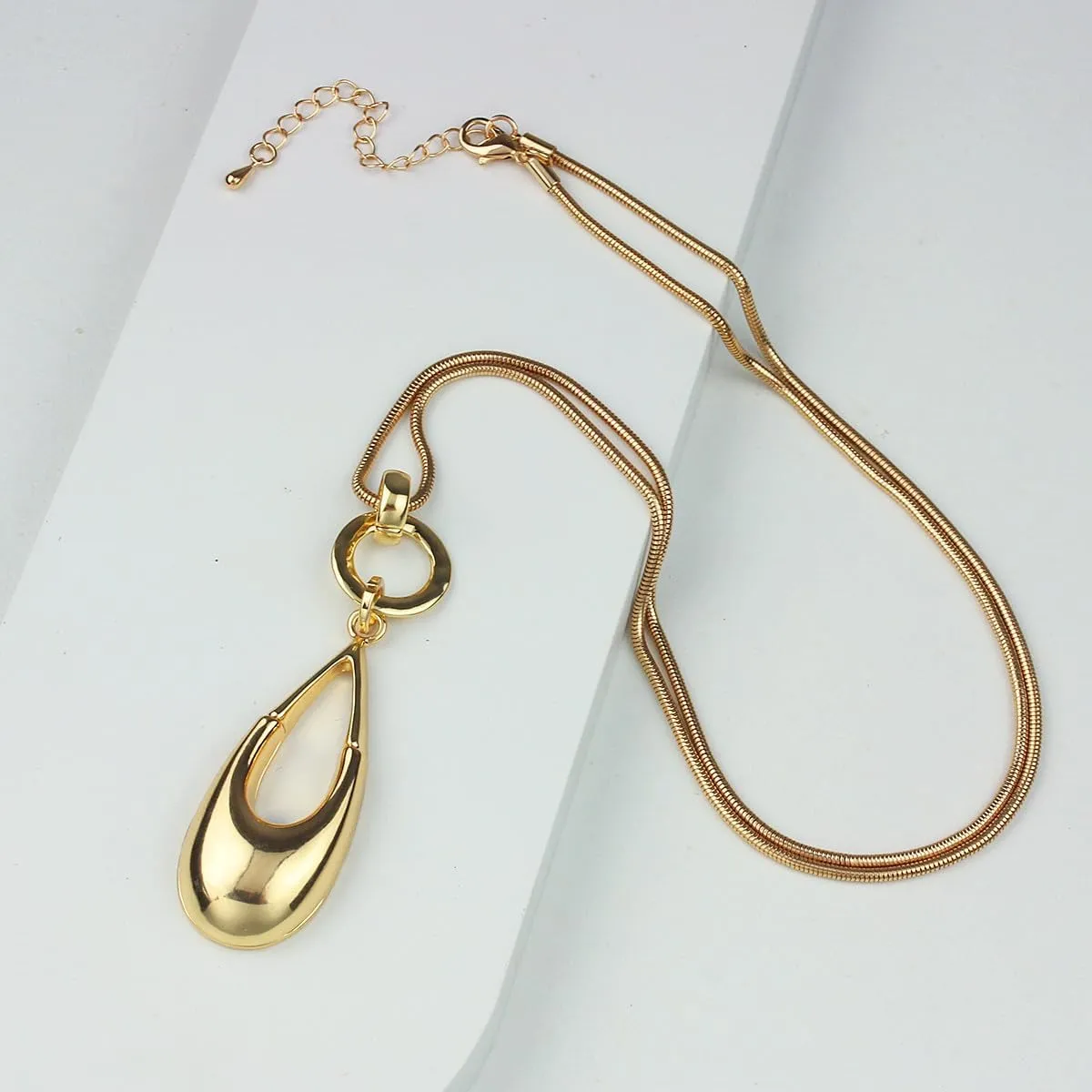 Long Sweater Necklaces for Women Elegant Waterdrop Pendant Layered Y Statement Bohemian Chain Necklace with Gifts Box Fashion Jewelry