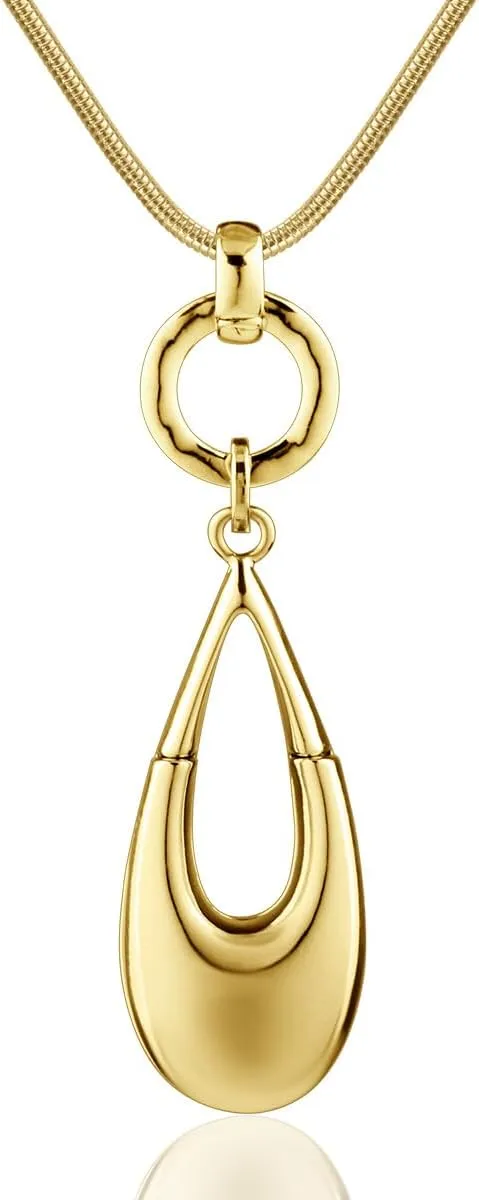 Long Sweater Necklaces for Women Elegant Waterdrop Pendant Layered Y Statement Bohemian Chain Necklace with Gifts Box Fashion Jewelry