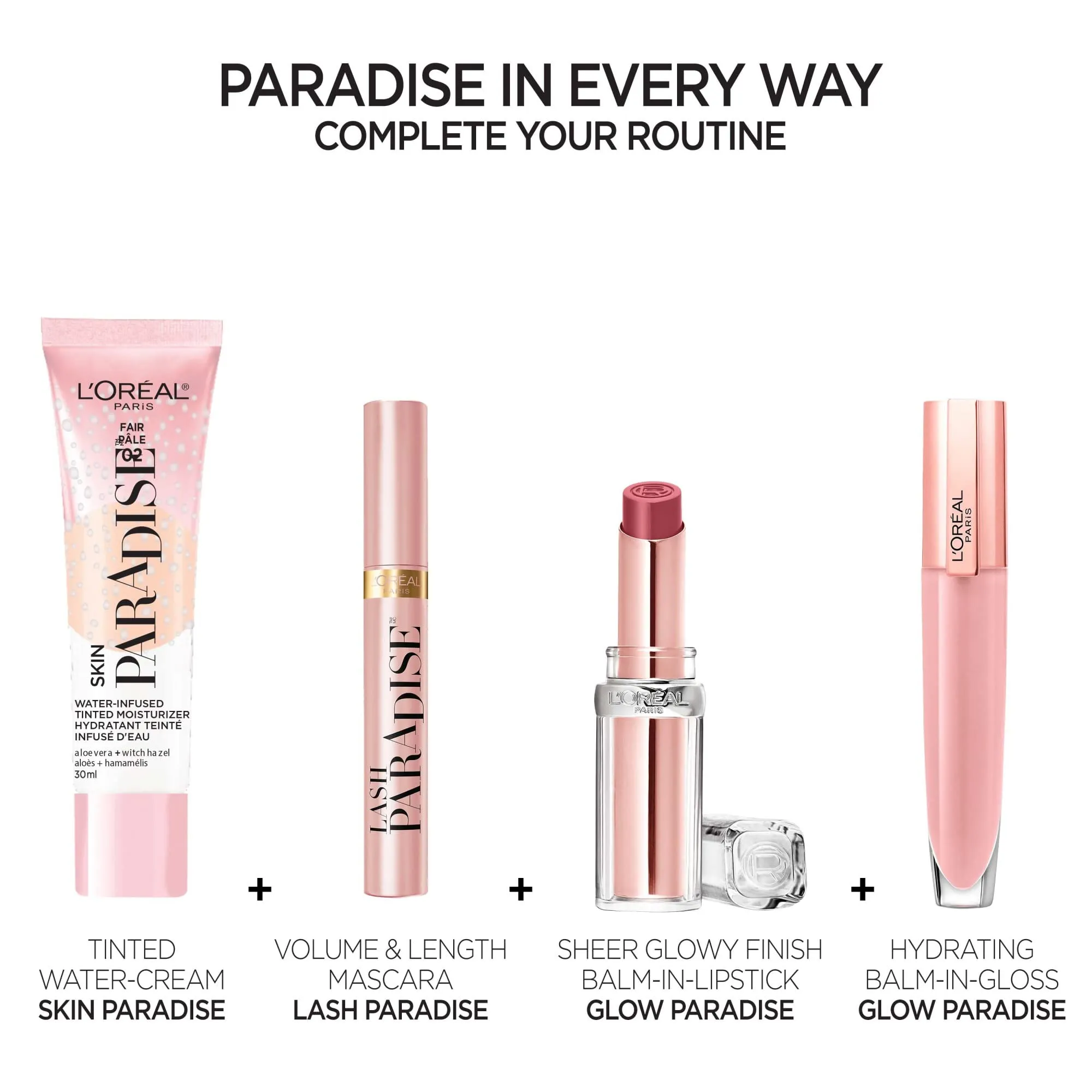 L'Oreal Paris Skin Paradise Water-infused Tinted Moisturizer with Broad Spectrum SPF 19 sunscreen lightweight, natural coverage up to 24h hydration for a fresh, glowing complexion, Deep 03, 1 fl oz