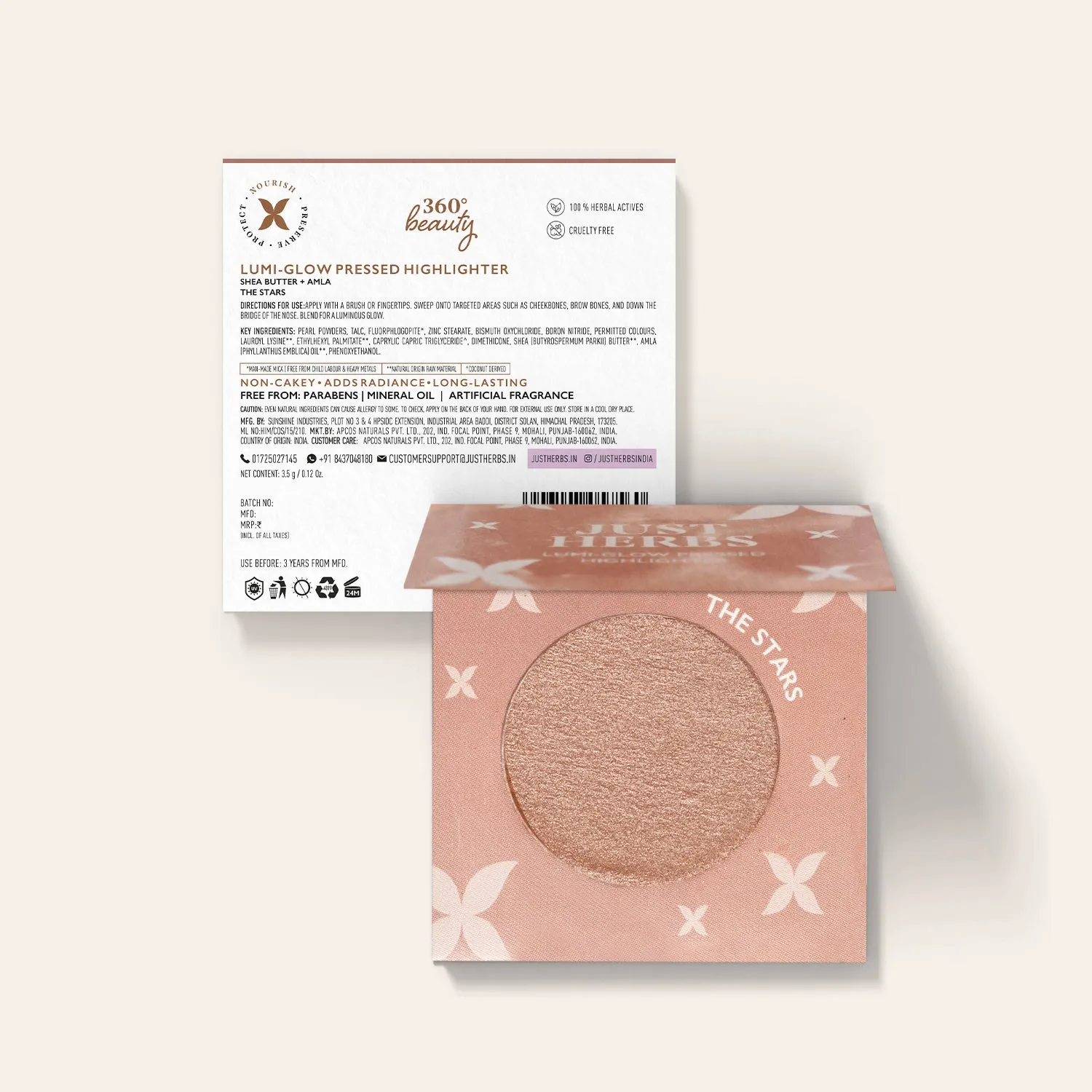 Lumi-glow Pressed Highlighter with Shea Butter and Amla : 3.5 g