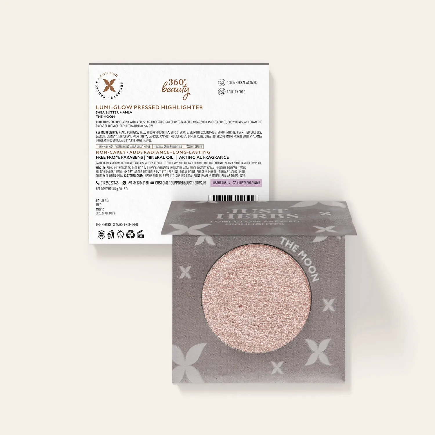 Lumi-glow Pressed Highlighter with Shea Butter and Amla : 3.5 g